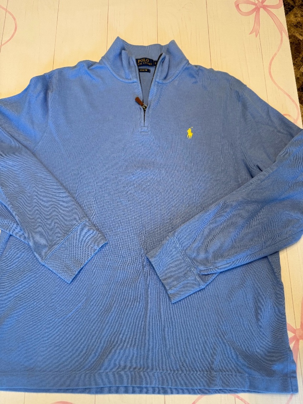 Polo Ralph Lauren Men's French Rib Cotton  1/2 zip Sweater Size L